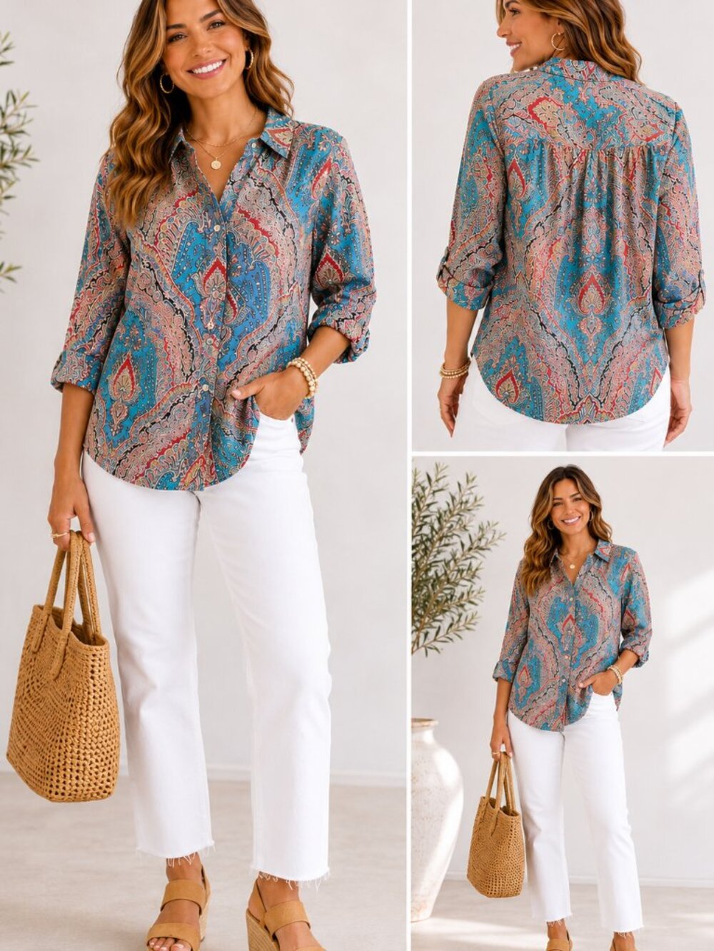 J.Crew Ratti Paisley Slim Button Down Shirt Size 10 NWT